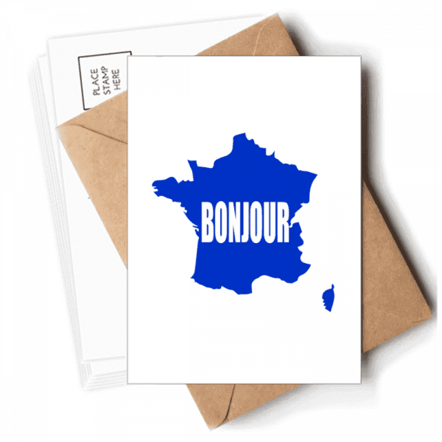 Carte Française Contour Cartes Postales Bonjour Enveloppes Notes Vierges Cartes d'Envoi