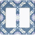 thumbnail image 6 of Metal Light Switch Plate Cover Mandala Blue Gray Floral Pattern Damask MDL113, 6 of 13