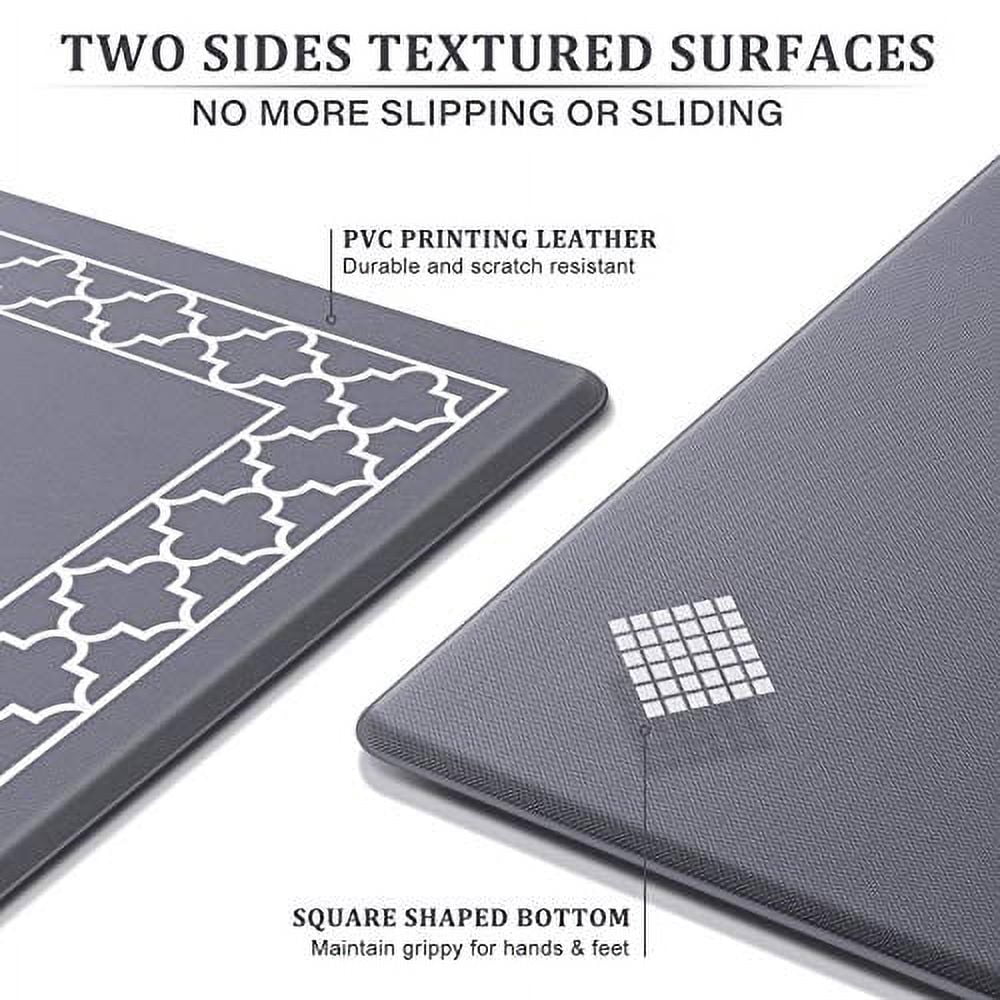 WDAWD Kitchen Rugs Anti Fatigue Mat Set of 2 PVC Waterproof Non Slip  Cushioned Floor Mats Memory Foam Kitchen Rugs and Mats for