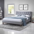 thumbnail image 2 of Wyatt Upholstered Fabric King Size Platform Bed in Light Gray, 2 of 2