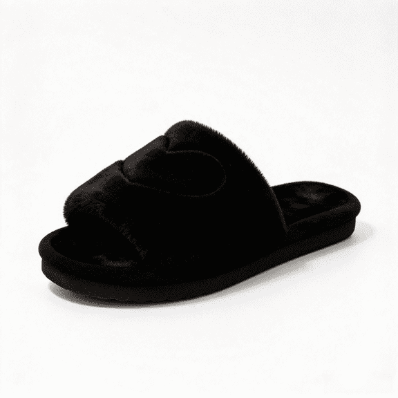 ATENAR Womens Slippers,Slippers Women,Women's Slippers,Comfy,Non Slip,Slip-on,Black,5.5-6