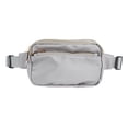 thumbnail image 1 of Riñonera de tela Oxford para mujeres y hombres, viajes al aire libre, senderismo, correr, ciclismo, gris claro, 1 of 5