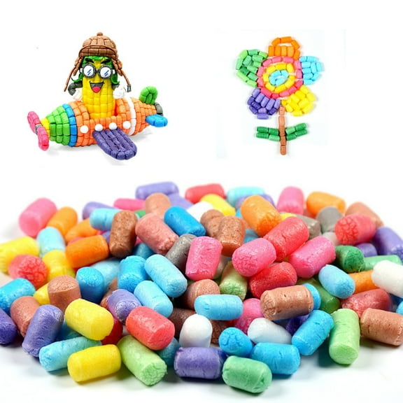 500Pcs Foam Crafts Corn Arts Puffs Kit for Kids Bulk Building Blocks Model Toys Valentines Christmass Gift for Kindergarten School Creativity Supplies(Multicolored)