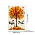 thumbnail image 4 of JOOCAR Happy Fall Linen Garden Flag with Pumpkin and Tree Design for Fall Autumn Home Outdoor Garden Yard Door Decor 12x18 inch, 4 of 5