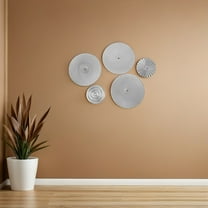 BESTYASH 5Pcs Abstract Plated Silver Metal Sunburst Wall Sculpture for Modern Living Room Decor