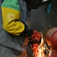 thumbnail image 6 of Strongarm Welding Premium Leather Welding Sleeves 18 Inch Green/Yellow with Kevlar & Fire-Repellent Cotton, 6 of 7
