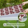 thumbnail image 6 of Red Football Helmets with Bows Pattern Square Fitted Tablecloth with Elastic Edge,Square Table Cover,Washable Elastic Table Cover for Home Kitchen Party Decor 34"x34", 6 of 6