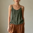 thumbnail image 5 of Uaswgudfs Women's Button Down Spaghetti Strap Tank Tops V Neck Loose Fit Casual Summer Cami Shirts, 5 of 6
