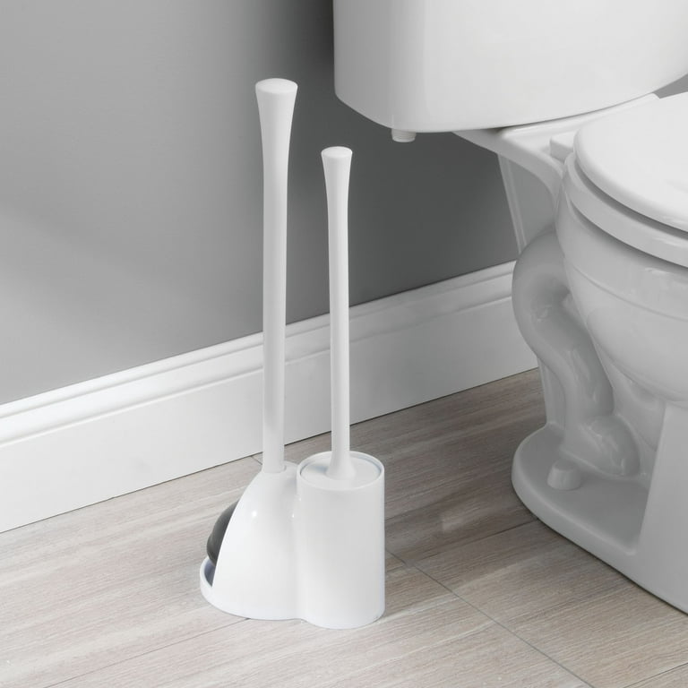 mDesign Bathroom Toilet Bowl Brush and Plunger - Set of 2 Bronze for sale  online