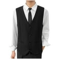 thumbnail image 2 of Xysaqa Men's Suit Vest Business Casual Formal Dress Waistcoat for Men Regular Fitted Sleeveless Solid Color Jacket Vest for Suit or Tuxedo 2X 3X 4X（Available in Big & Tall), 2 of 7