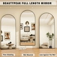 thumbnail image 6 of BEAUTYPEAK 76"x 35" Oversized Full Length Mirror Arch Standing Floor Mirror Full Body Mirror, Black, 6 of 9