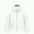 thumbnail image 4 of Towmus Balaclava Hoodie Zipper, Y2K Double Layer Hooded Pullover, Built-In Eye Mask, Ultimate Heavyweight Hoodies Sweatshirts, Unisex, White, M, 4 of 5