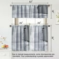 thumbnail image 4 of Grey Abstract Kitchen Curtains Tiers and Valances Set 3 Piece for Windows Modern Art Kitchen Window Curtains Set,Contemporary Trendy Valances for Living Room(36" Tiers Set), 4 of 5