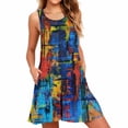 thumbnail image 2 of Lolmot Summer Dresses for Women Beach Boho Sleeveless Round Neck Vintage Floral Flowy Pockets Tshirt Tank Sleepwear Sundresses, 2 of 5