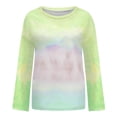 thumbnail image 3 of Lolmot Long Sleeve Shirts for Women Fashion Tie Dye O Neck Blouses Tops Casual Gradient Color Loose Fit Summer Fall Basic Sweatshirt, 3 of 3