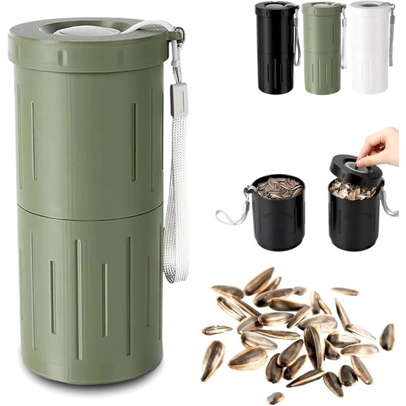 Sunflower Seed Spit Cup 2026 New Portable – with Seed Organizer And Shell Storage, Lightweight Pistachio Bowl for In-Car Snacking, Road Trips, Ball Games & Outdoor Fun