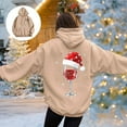 thumbnail image 4 of Kaprioy Oversized Sweatshirt For Women Christmas hat Graphic Christmas Winter Sweatshirt Fall Fashion Long Sleeve Clothing Khaki, XL, 4 of 8