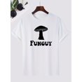 thumbnail image 3 of Mushroom Print Summer Short-sleeve, Simple T-shirt For Summer, Men's Round Neck Short-sleeve T-shirt, Casual T-shirt, Casual Comfortable Top, 3 of 8