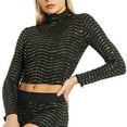 thumbnail image 5 of CKpwisy Sequin Top Trendy Lonng Sleeve Tops Party Long Sleeve Sparkly Glitter Shirt Tee Shiny Bodycon Blouse Club Wear, 5 of 6