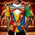 thumbnail image 2 of CONFREE Halloween Mens Clown Tshirts Short Sleeve Crew Neck Colorful Graphic Lightweight Circus T-Shirts, 2 of 4