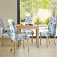 thumbnail image 3 of Unique Bargains Stretch Spandex Dining Chair Covers Set of 6, Gray and Blue, 3 of 7