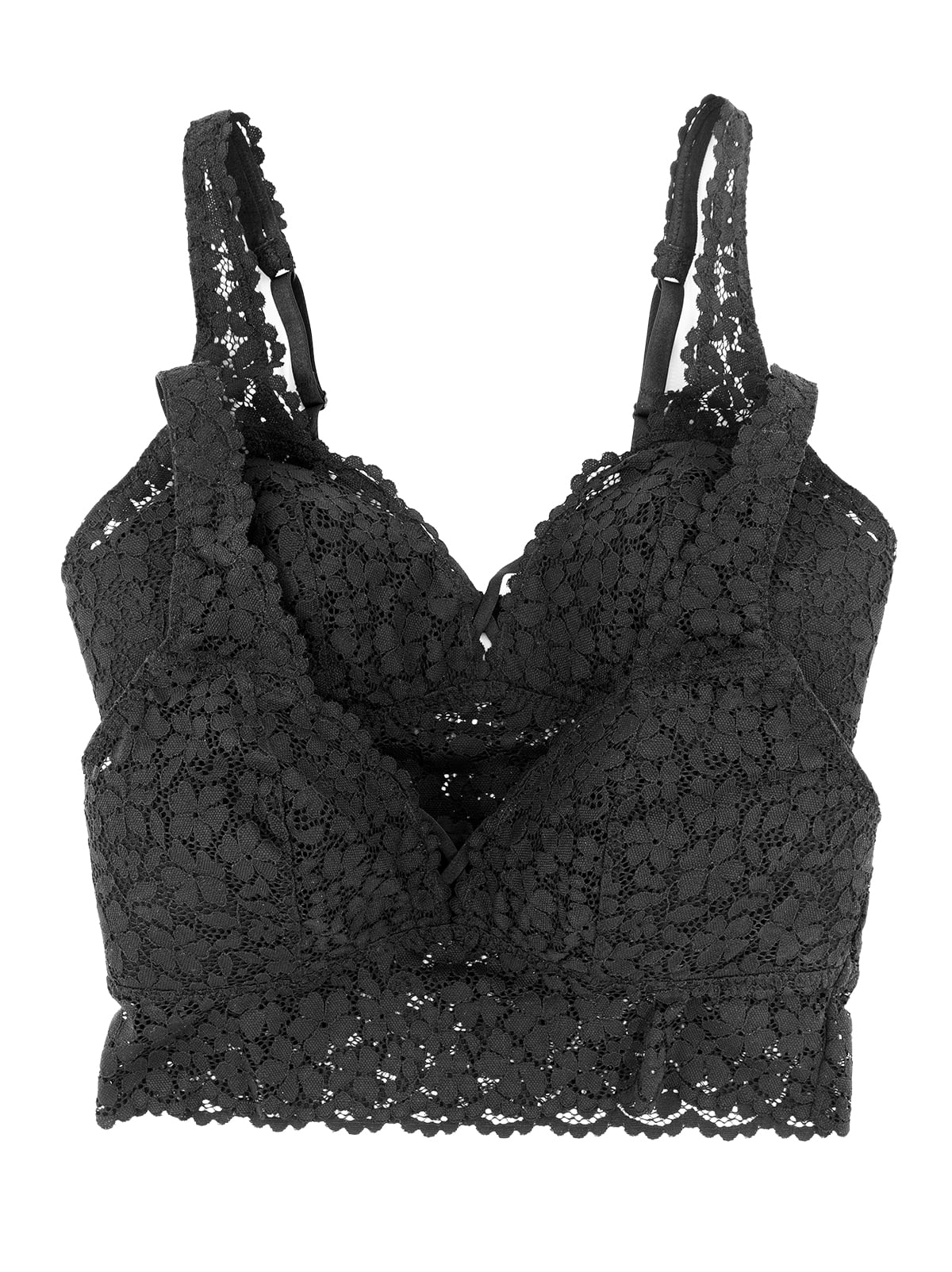 Jezebel by Felina | Maeve High Apex Bralette w/ Fixed Cup (Black, Large ...