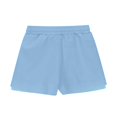 thumbnail image 4 of CYRBOKO Girls Athletic Shorts, Loose Drawstring Summer Elastic Waist Shorts with Pockets Blue Size 8-9 T, 4 of 9