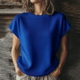 thumbnail image 2 of ZJXFGS Womens Short Sleeve Sweater Short Sleeve Sweaters formal Tops Sweaters for Women Trendy Blue L, 2 of 5