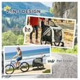 thumbnail image 6 of Aosom 2-in-1 Pet Bike Trailer for Small Dogs, Road-Visibility Bicycle Stroller, Weather-Strong Bike Wagon Trailer Sidecar Attachment, White, 6 of 9