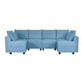 thumbnail image 3 of Naomi Home Elizabeth Modern DIY Collection-Fabric:Linen,Finish:Robin Egg Blue,Style:6 Piece Modular Sectional, 3 of 10