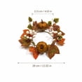 thumbnail image 3 of Pumpkins Maple Leaves Candle Rings Wreaths with Pip Berry Fall Candle Rings Thanksgiving Day Ring Holder Mini Autumn Artificial for Wedding,Door Tabletop Decoration (A), 3 of 5