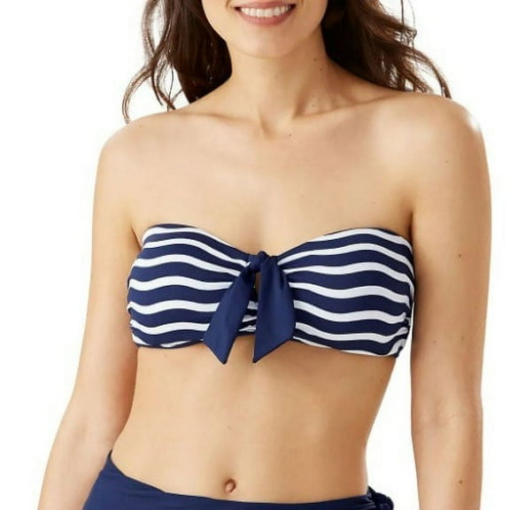 Tommy bahama Sea Swell Tie Front Bandeau Bra Top, Mare Navy, X-Large