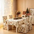 thumbnail image 2 of Christmas Tablecloth With 1 Chair Covers Waterproof Stain Polyester Dining Table Cover And Elastic Chair Slipcovers Holiday Party Decor With Snowflake, 2 of 6