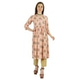 thumbnail image 1 of Moomaya Kurti Ligne A en Rayonne à Manches 3/4 Tunique Imprimée en Rayonne Robe Kurta Ethnique pour Femmes, 1 of 7