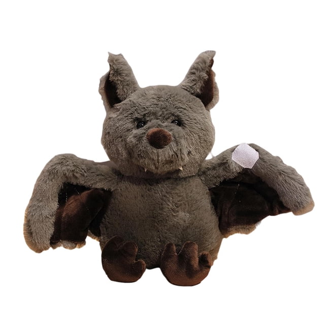Peluche de murciélago suave de elfo oscuro para niñas y niños, regalo de cumpleaños para la hora de dormir. marrón
