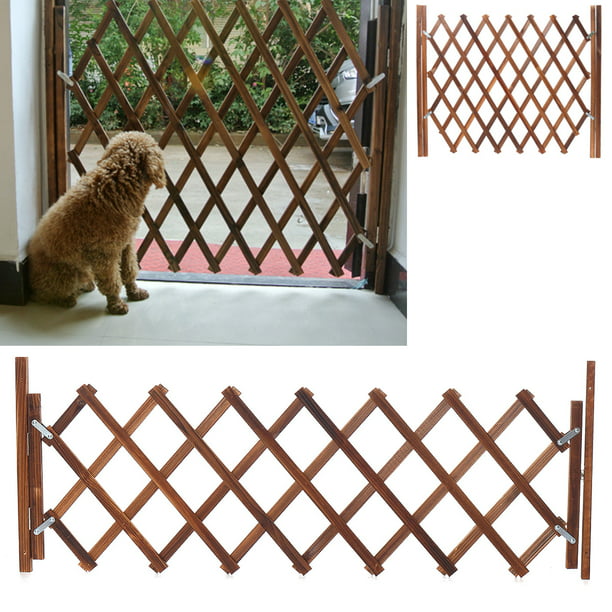 Extendable Instant Wooden Trellis Fence, Retractable Garage Door Dog Gate