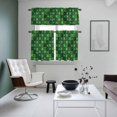 thumbnail image 4 of Saint Patrick's Day Kitchen Curtains Sets for Windows 36 Inch Length, Country Green Plaid Shamrock Clovers Rod Pocket Window Treatments Tier Curtains and Valances Set for Bedroom/Bathroom, 4 of 8