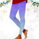 thumbnail image 4 of Gibobby Leggings deportivos mujer Leggings de yoga ajustados con estampado navideño degradado para mujer cuatro(Morado,G), 4 of 5