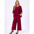 thumbnail image 3 of DARING DIVA Women's Pantsuits Wedding 2 Piece Sets Formal Chiffon Top S Burgundy, 3 of 6