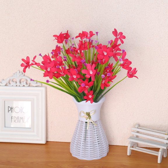 Bouquet Of Flowers Artificial Green Porch Garden Flowers Outdoor Bundles Shrubs 2 Flowers Artificial Flowers,Pink Household Imitation