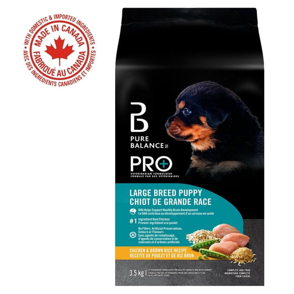 Pure Balance Pro+ Large Breed Puppy, Chicken & Brown Rice Recipe Dry Dog Food 3.5