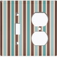 thumbnail image 2 of Metal Light Switch Wall Plate Outlet Cover (Green Brown Striped Wall - Single Toggle Single Duplex), 2 of 2
