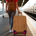 thumbnail image 3 of Stretch Luggage Cover XL(29-32in)– Elastic Travel Suitcase Protector with Handle Openings & Bottom Closure, Washable Polyester Spandex Suitcases Cover, Wood Grain Print, 3 of 5