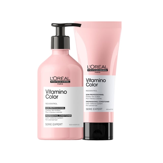 L'Oréal Professionnel Kit Vitamino Color | Shampoo 500ml + Acondicionador 200ml | Protector de color | Protege y preserva el color hasta por 8 semanas | Evita el deslave para un cabello m&a