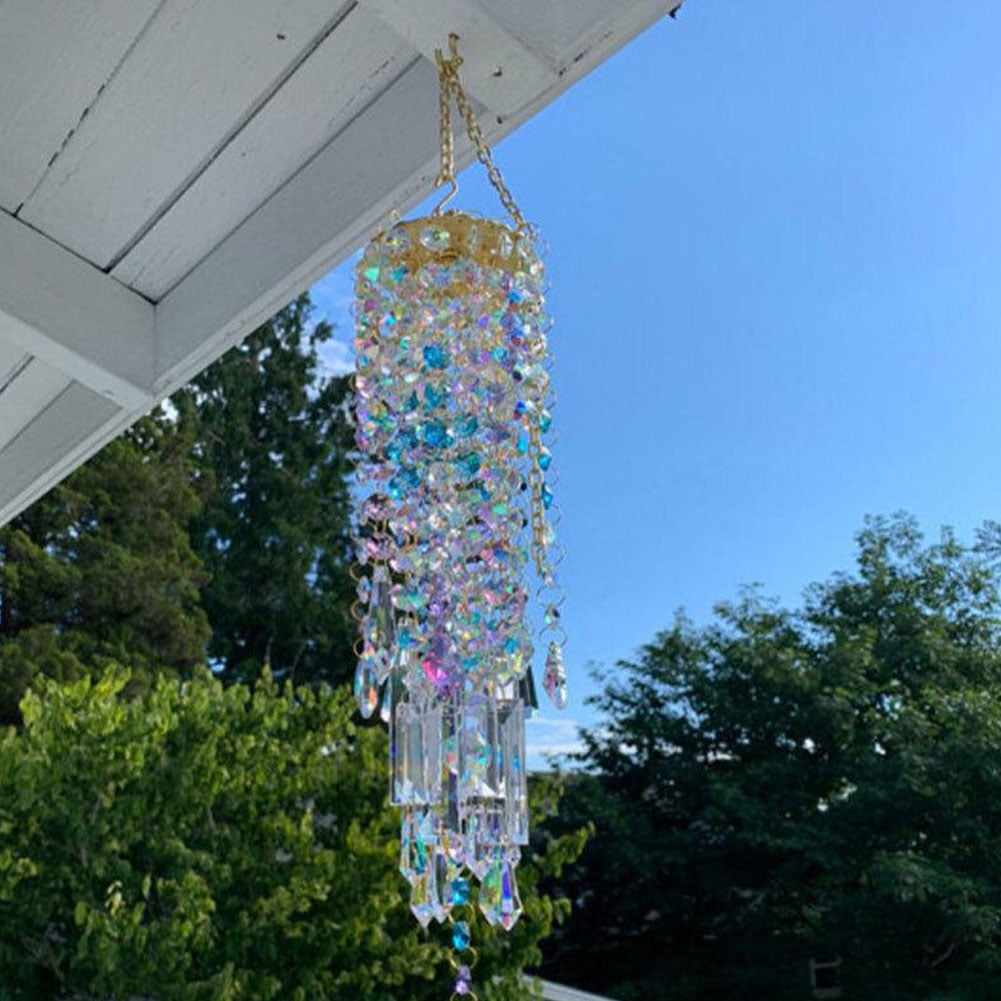 Colorful Crystal Wind Chimes Home Garden Outdoor Patio Hanging Decor Gift 