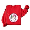 thumbnail image 5 of VKOYWKM Womens Christmas Sweatshirts Oversized Crewneck Sweatshirt Long Sleeve Merry Christmas Santa Claus Graphic Pullover Fleece Holiday Family Party Sweatshirt, 5 of 5