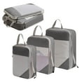 AQQW 7Pcs Compression Travel Bag with Handle Dual Zipper Design Large