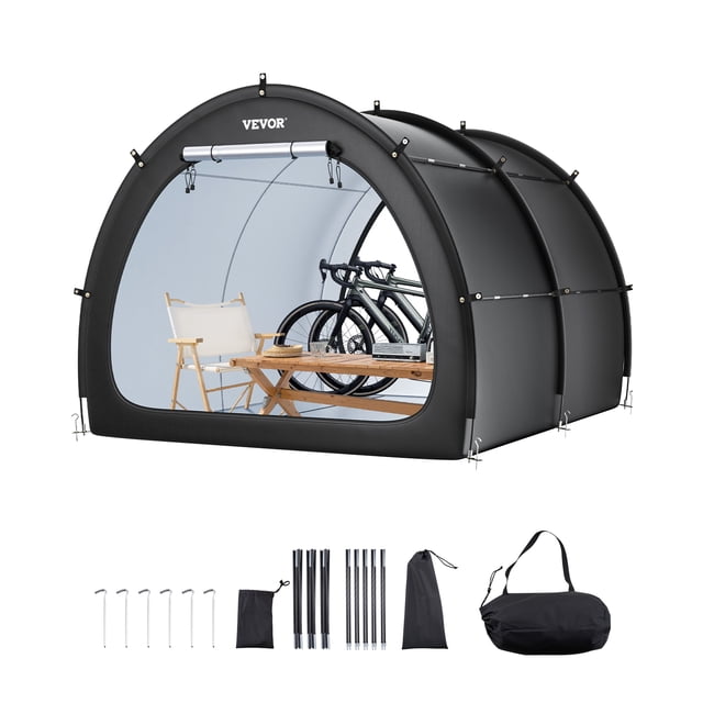 VEVOR Tente de Rangement pour Vélo Extérieur en Forme d'Éventail, Tente Imperméable pour Vélos 5+