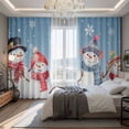 thumbnail image 2 of Blue Ombre Christmas Blackout Curtains for Bedroom/Living Room, Pinch Pleated Black Out Curtains, Xmas Snowman Snowflake Winter Room Darkening Window Drapes with Hooks 2 Panels, 39"x70", 2 of 8