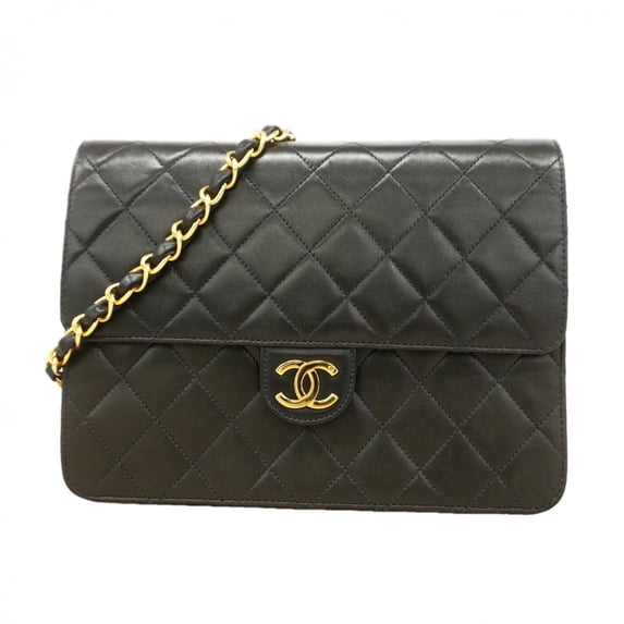Pre-Owned Chanel Matelassé Chain Shoulder Bag, Lambskin, Black, Women's